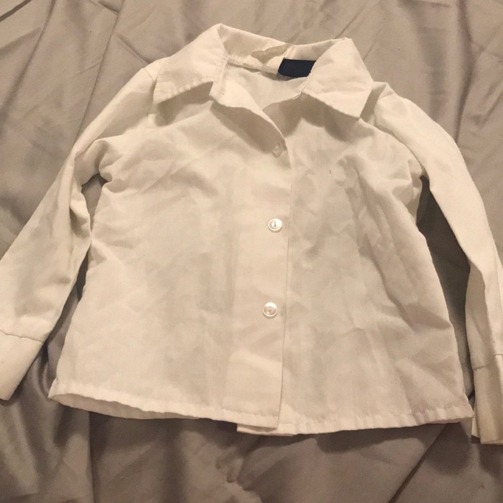 24 months solid white button down dress shirt